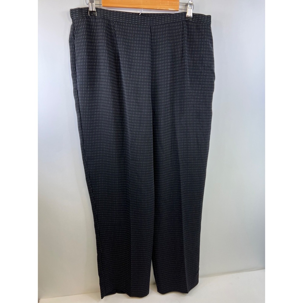 Sag Harbor Side Pockets Slacks, Black/Gray Threads Women's Size 16